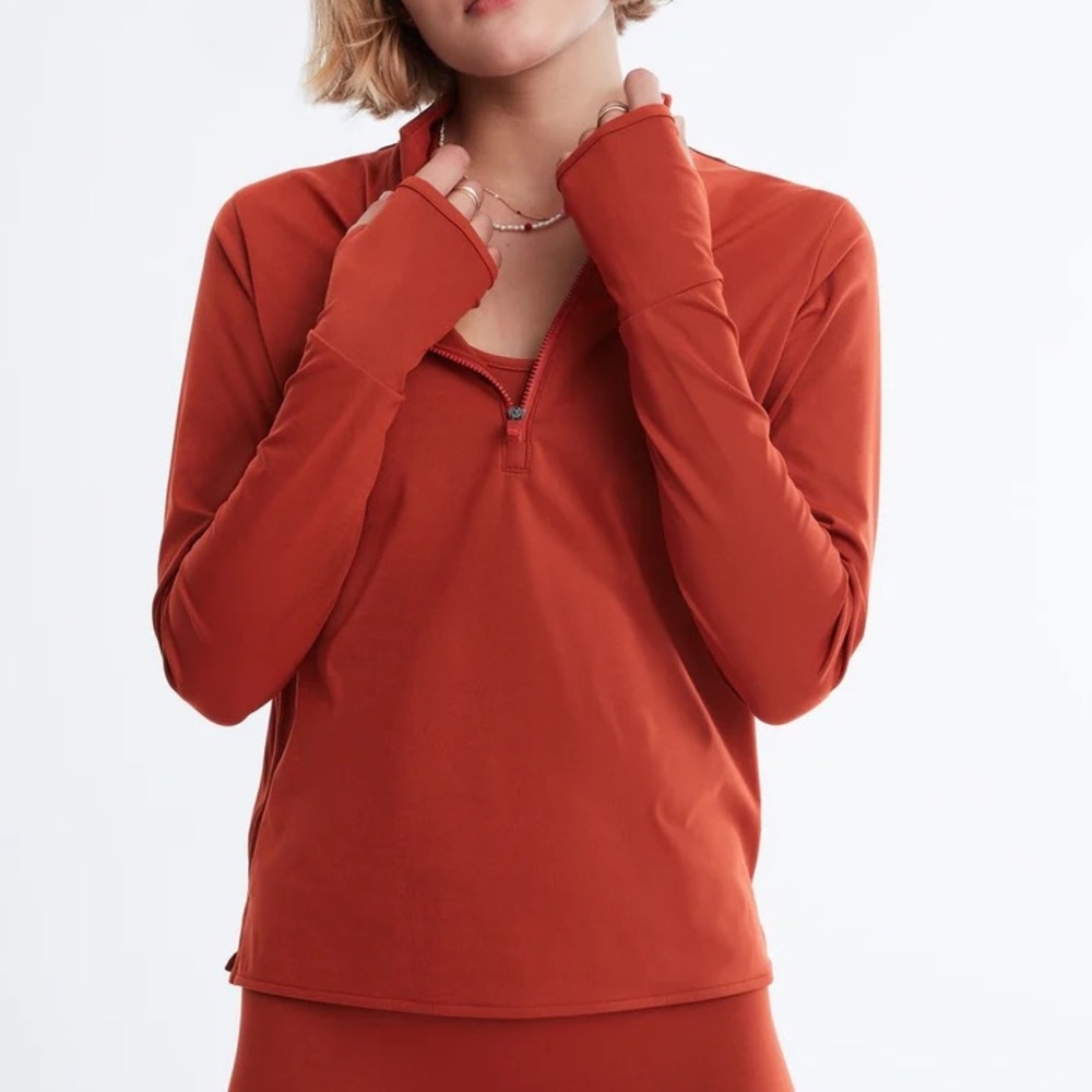 Bandier All Access Terracotta Unison 1/4 Zip Up